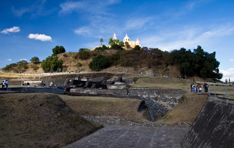 Entrance of the Pyramide and Church on top