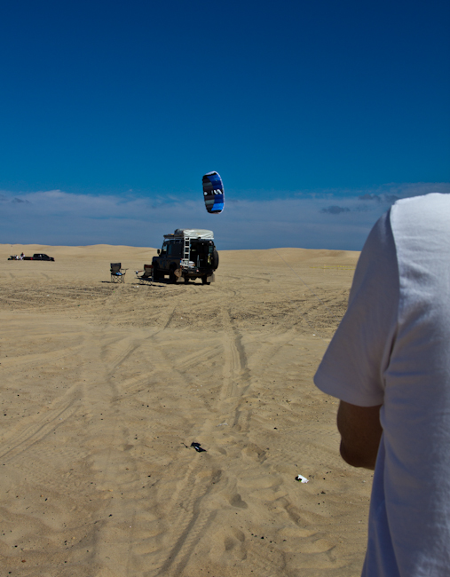 Kiting on the beach