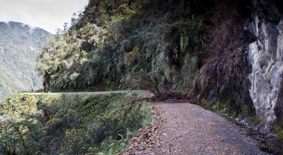 Bolivia: Camino de la Muerte - landslide