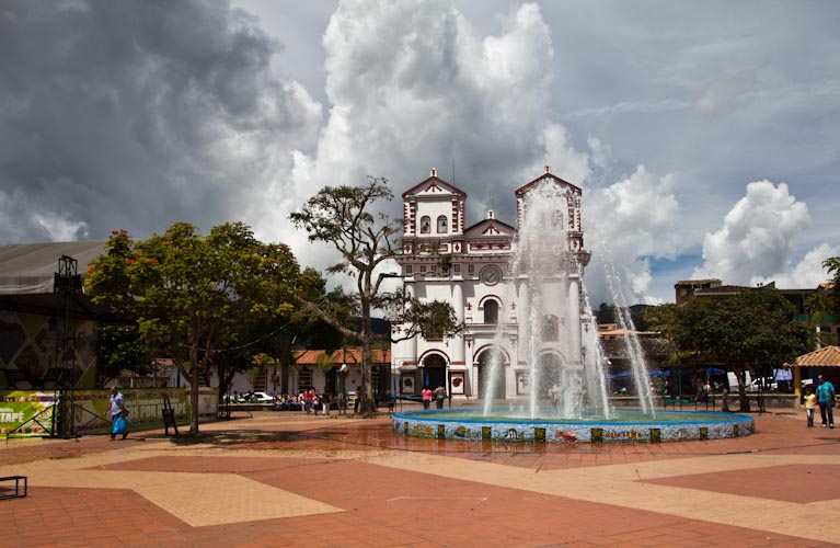 Colombia: Guatape - Plaza and Church