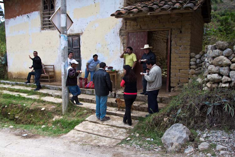 Peru:construction side close to Celendin - and we got a yammi lunch