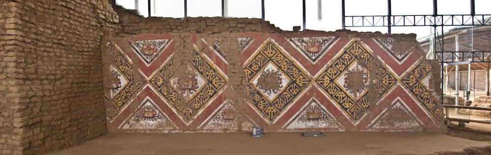 Peru: Trujillo - Huaca de la Luna: Painted Wall