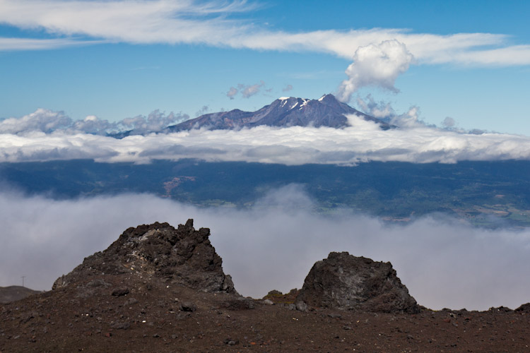 Chile: Lake District - Volcano Calbuco seen from Osorno